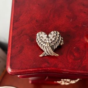 Angel wing heart costume jewelry ring